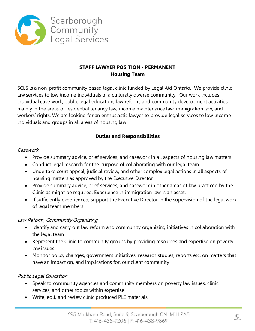 Housing Lawyer External Posting